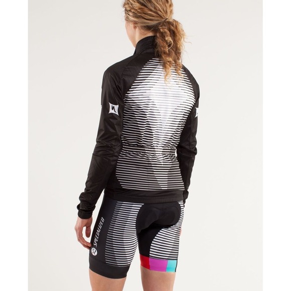 NWOT Women's Lululemon Specialized Cycling Wind Jacket - Size 6 - Black/White - Picture 4 of 11